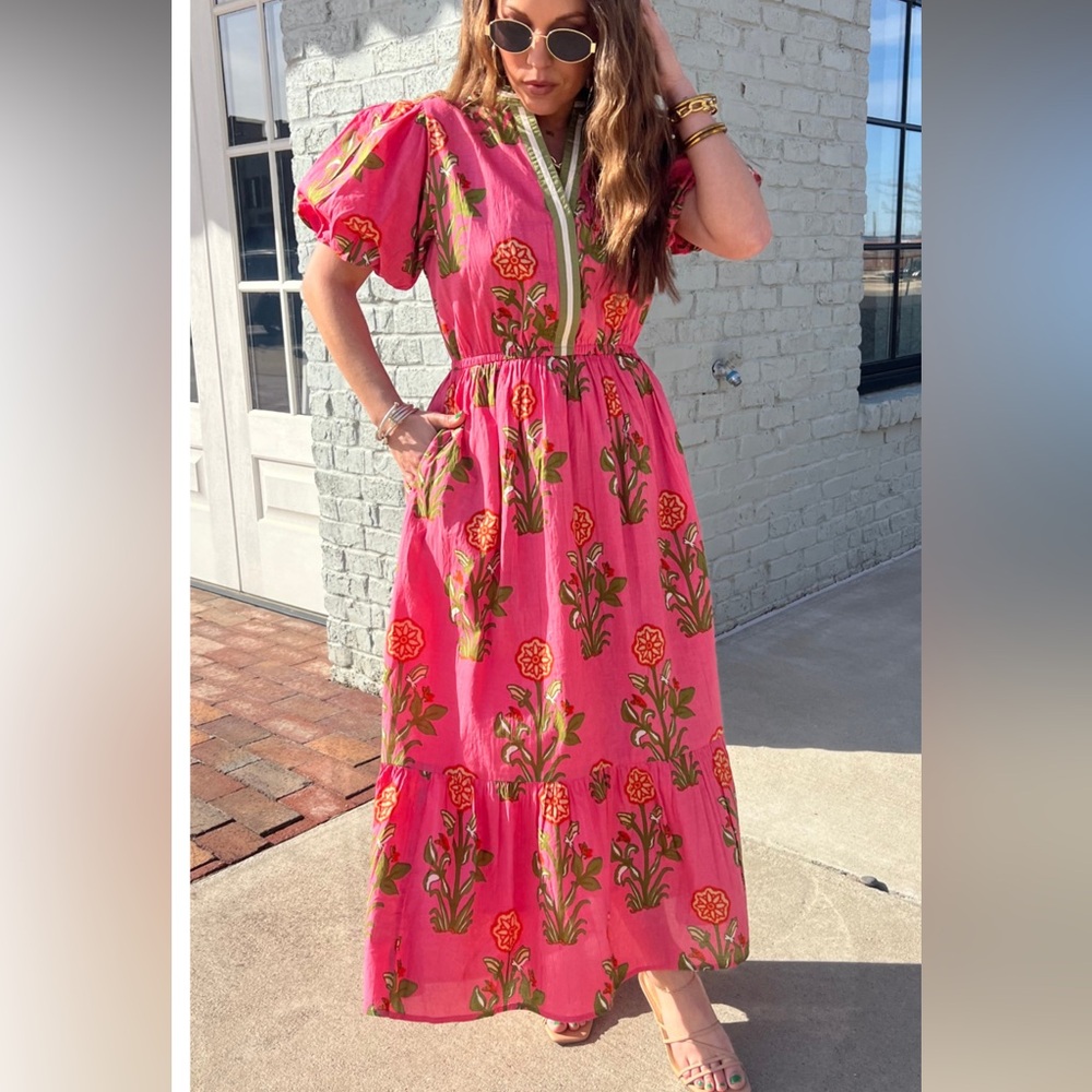 THML Camille Floral Midi Dress